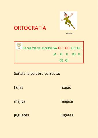 Ortografía Peter Pan