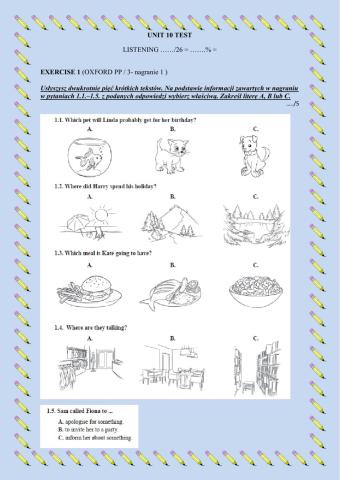 Unit 10 liestenig test