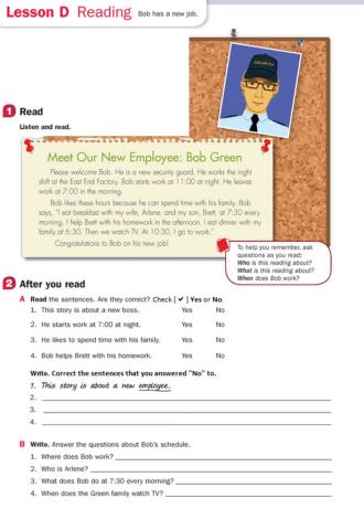 Bob's New Job - Reading