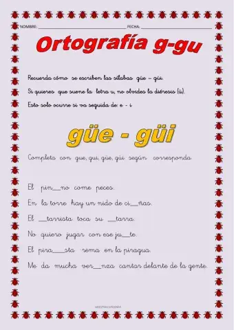 ortografía gÜ