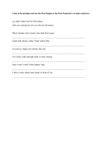 Past Simple vs Past Progressive