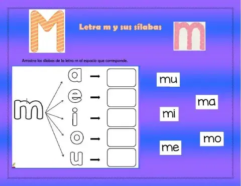 Letra m y sus sílabas