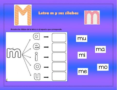 Letra m y sus sílabas