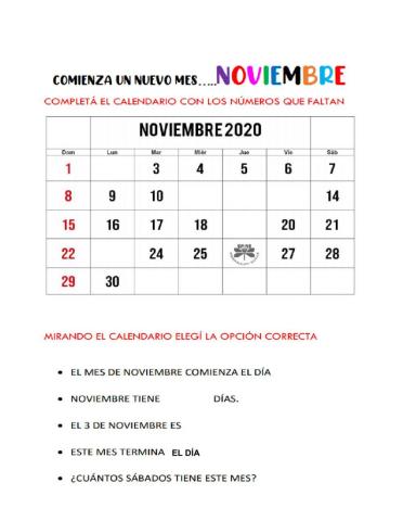 Meses y días del año