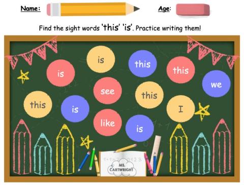 Sight words -this- and -is-