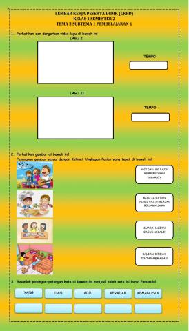 Lkpd kelas 1 tema 1
