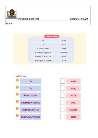 Verbo Estar Presente de Indicativo
