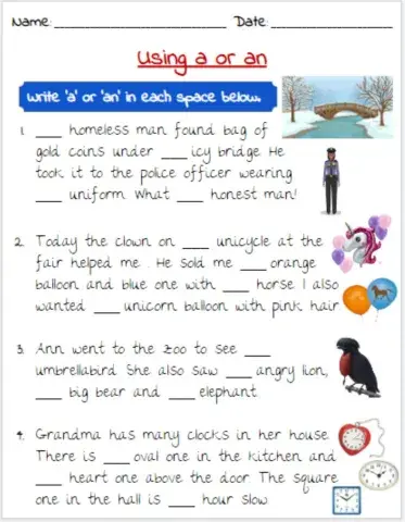 Using a or an