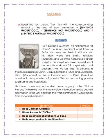 Reading: people of my town