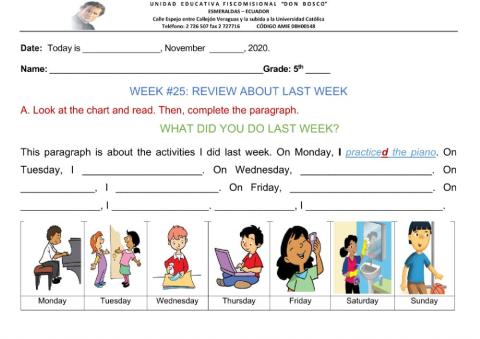 Last week review