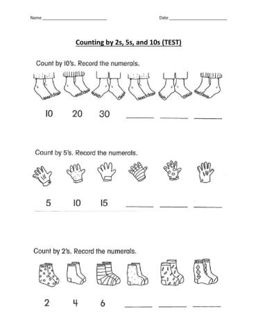 Counting by 2, 5, 10 Test
