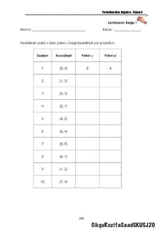 MATEMATIK TAHUN 4 - KOORDINAT