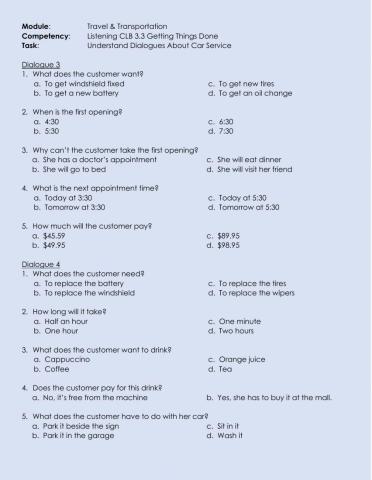 Listening CLB 3.3 GTD - Understand Car Repair Dialogues (2)