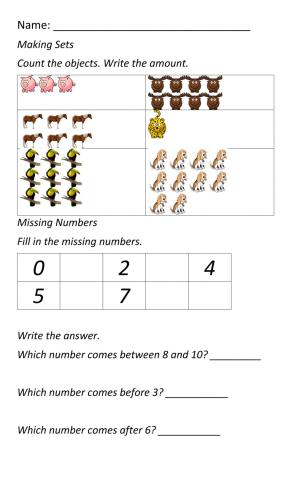 Making Sets and Missing Numbers