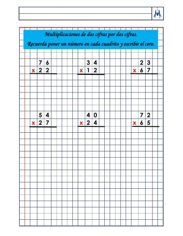 Multiplicaciones de dos cifras por dos cifras -1