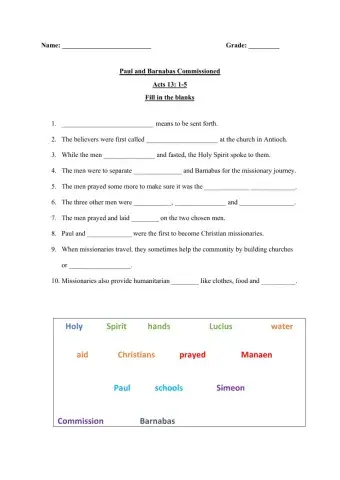 Paul and Barnabas Commissioned