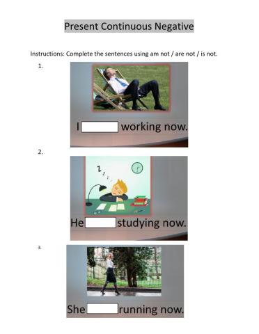 Present Continuous negative