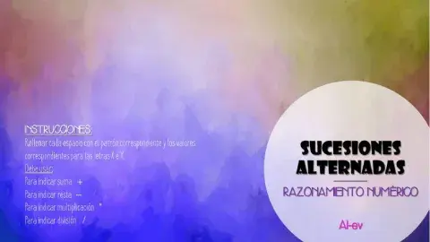 SUCESIONES NUMÉRICAS ALTERNADAS