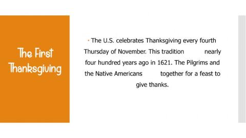 The first Thanksgiving