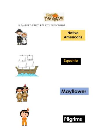 Thanksgiving vocabulary