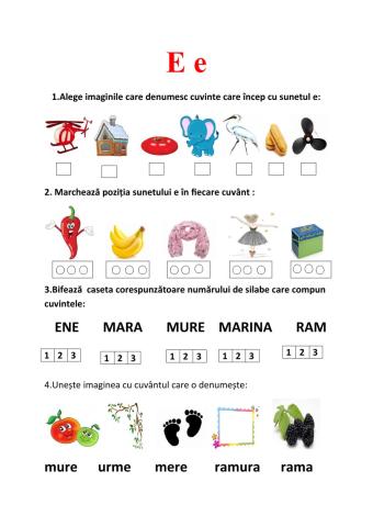 Sunetul și litera E