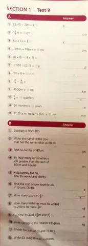 Mental math section 1 test 9