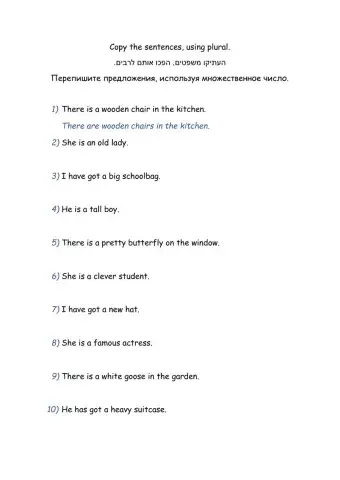 To be-Single to plural sentences.