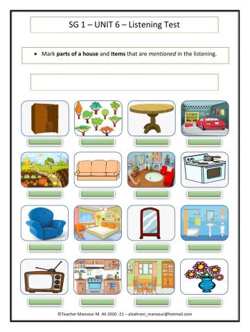 Super Goal1 Unit 6 Listening Test