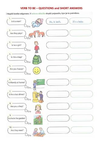 Verb to BE - questions and short answers