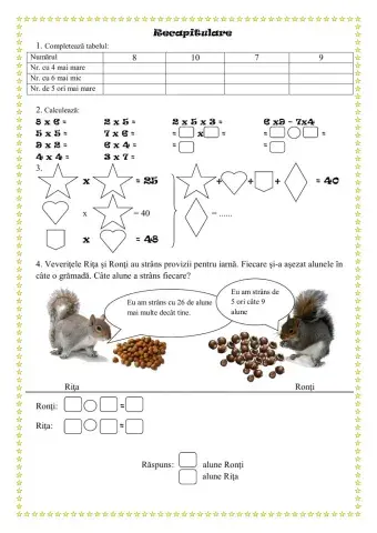 Inmultirea - recapitulare