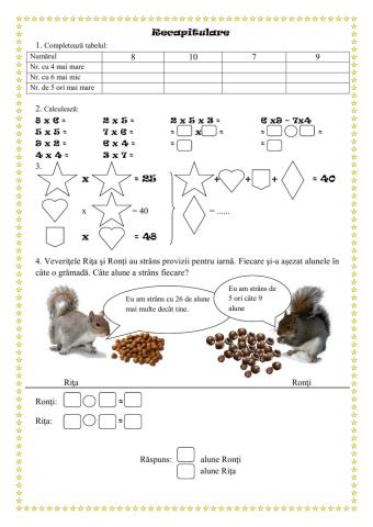 Inmultirea - recapitulare