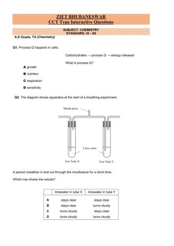 CCT Questions In Chemistry
