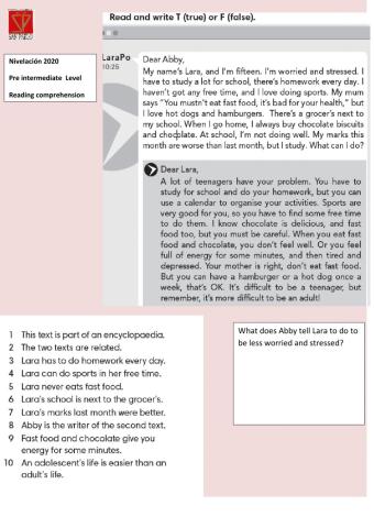 Pre intermediate Nivelacion Reading