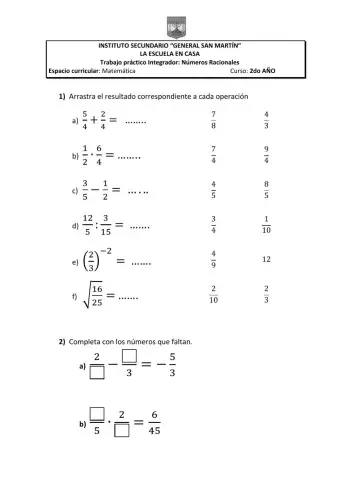 Operaciones con fracciones