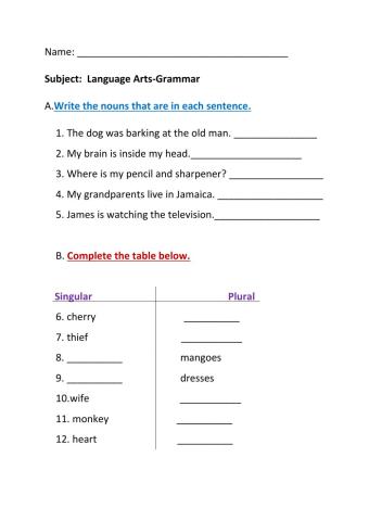 Nouns and Pronouns