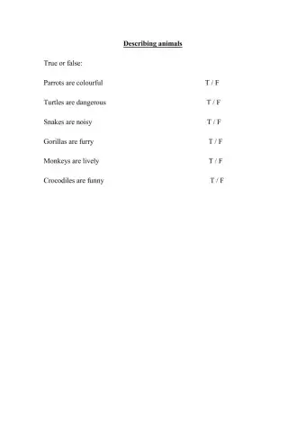 Describing wild animals