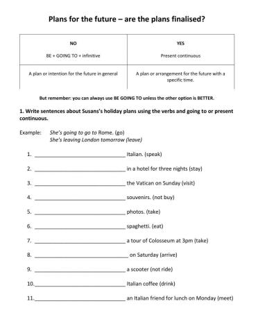 Future: Present Continuous or Be Going To