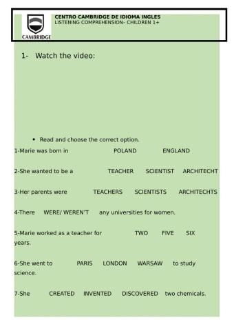 Children 3 final exam