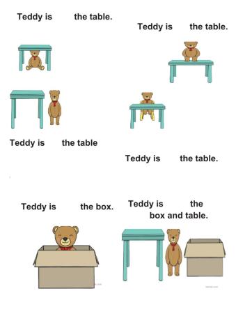 Teddy bear prepositions