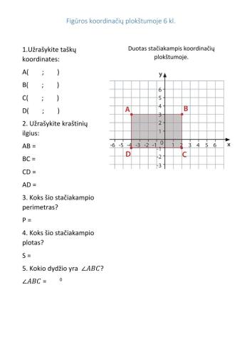 Figūros koordinačių plokštumoje