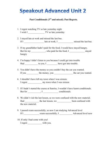 Speakout Advanced 2 Conditionals