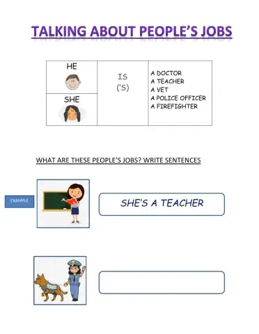 Talking about people's jobs