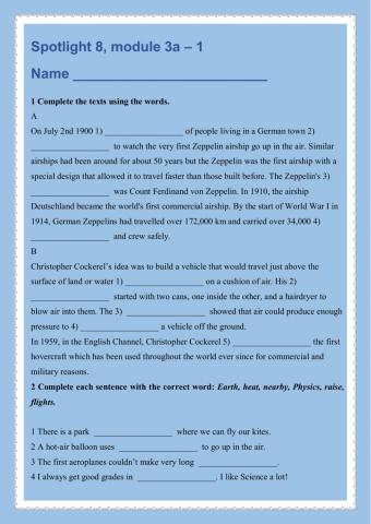 Spotlight 8, module 3a-1