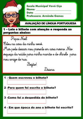 Avaliação de português