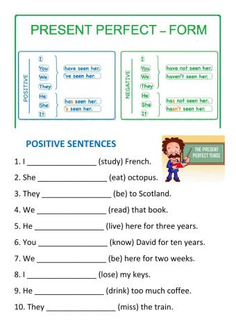 Present Perfect Simple - positive and negative