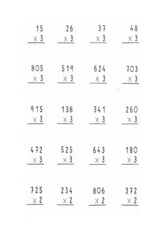 Multiplicaciones de una cifra