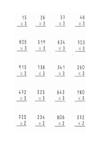 Multiplicaciones de una cifra