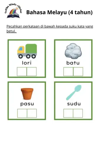 4 Tahun: BM Set 12 Ms 1 (Drag and Drop)