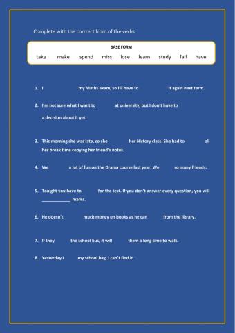 Choose the correct verb