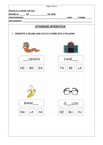 Completando as palavras